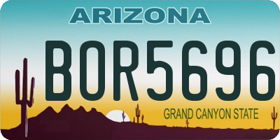 AZ license plate BOR5696