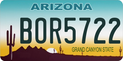 AZ license plate BOR5722