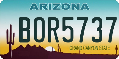 AZ license plate BOR5737