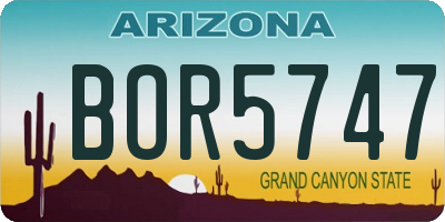 AZ license plate BOR5747