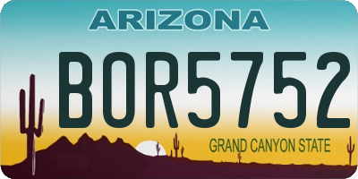 AZ license plate BOR5752