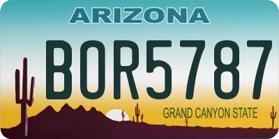 AZ license plate BOR5787