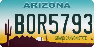 AZ license plate BOR5793
