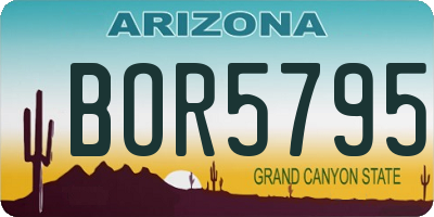 AZ license plate BOR5795