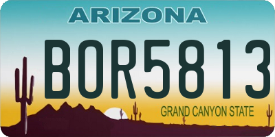 AZ license plate BOR5813