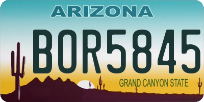 AZ license plate BOR5845
