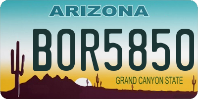 AZ license plate BOR5850