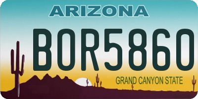 AZ license plate BOR5860