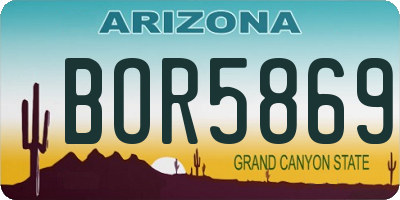 AZ license plate BOR5869