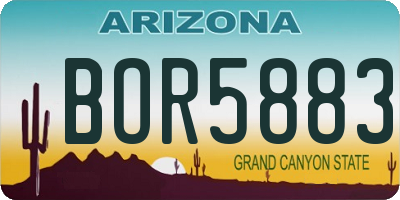 AZ license plate BOR5883