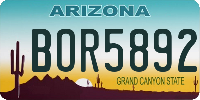 AZ license plate BOR5892