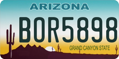 AZ license plate BOR5898
