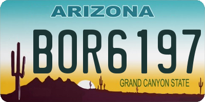AZ license plate BOR6197