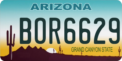 AZ license plate BOR6629