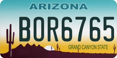 AZ license plate BOR6765