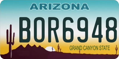 AZ license plate BOR6948
