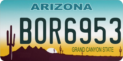 AZ license plate BOR6953
