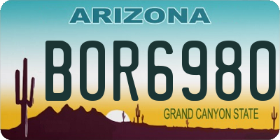 AZ license plate BOR6980