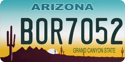 AZ license plate BOR7052