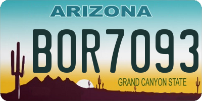 AZ license plate BOR7093