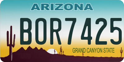 AZ license plate BOR7425