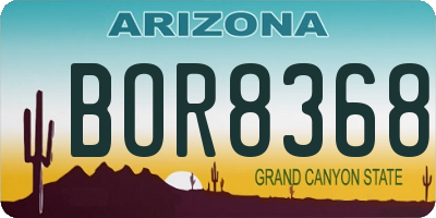 AZ license plate BOR8368