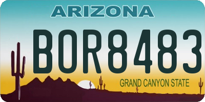 AZ license plate BOR8483