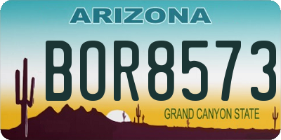 AZ license plate BOR8573