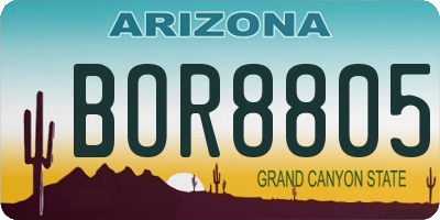 AZ license plate BOR8805
