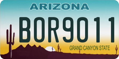 AZ license plate BOR9011