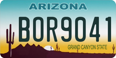 AZ license plate BOR9041