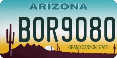 AZ license plate BOR9080