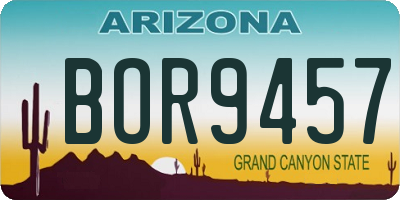 AZ license plate BOR9457