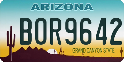 AZ license plate BOR9642