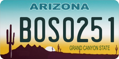 AZ license plate BOS0251
