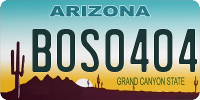 AZ license plate BOS0404