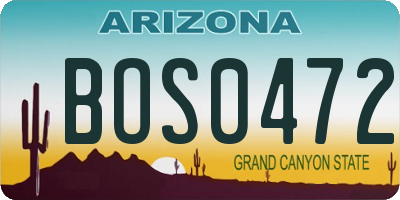 AZ license plate BOS0472