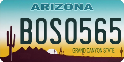 AZ license plate BOS0565