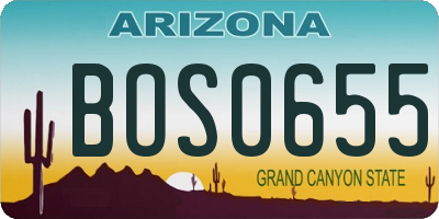 AZ license plate BOS0655