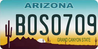 AZ license plate BOS0709