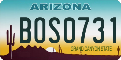 AZ license plate BOS0731