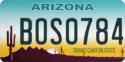 AZ license plate BOS0784