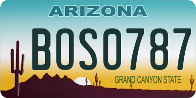 AZ license plate BOS0787