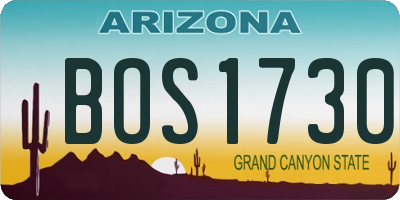 AZ license plate BOS1730