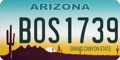 AZ license plate BOS1739