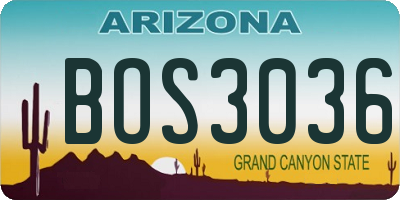 AZ license plate BOS3036