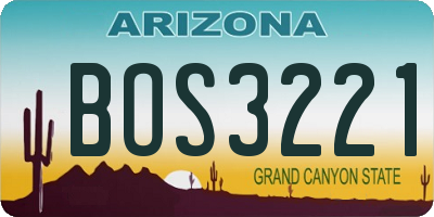 AZ license plate BOS3221