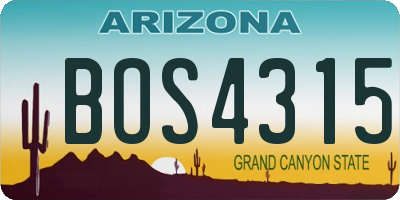 AZ license plate BOS4315