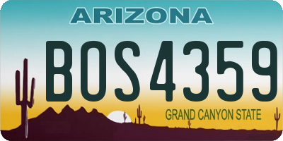 AZ license plate BOS4359