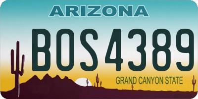 AZ license plate BOS4389
